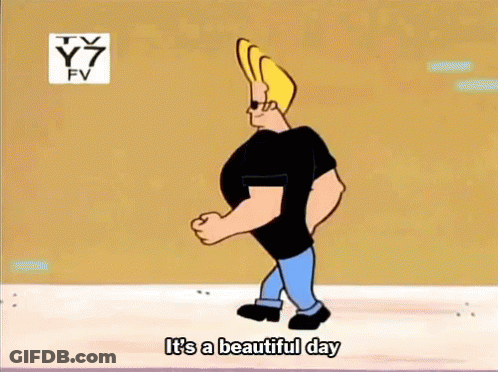 Cartoon Character Running It's A Beautiful Day GIF