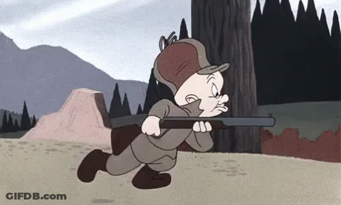 Cartoon Character Running With Shotgun GIF