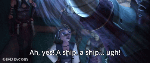 Cartoon Character Saying Ah Yes A Ship A Ship GIF