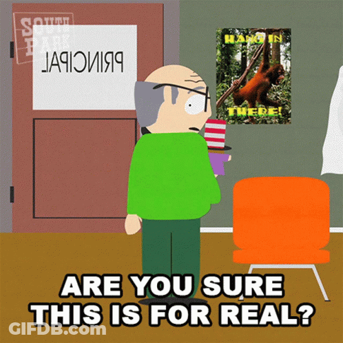 Cartoon Character Saying Are You Sure This Is For Real In Front Of Orangutan Poster GIF