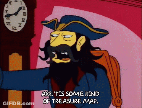 Cartoon Character Saying Arr Treasure Map GIF