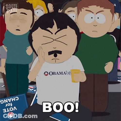 Cartoon Character Saying Boo To Crowd GIF