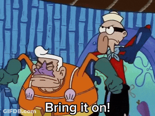 Cartoon Character Saying Bring It On GIF