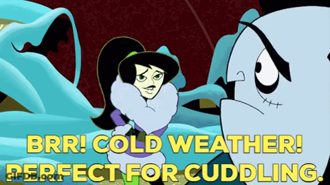 Cartoon Character Saying Brr Cold Weather Perfect For Cuddling GIF