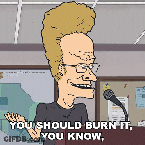 Cartoon Character Saying Burn It GIF