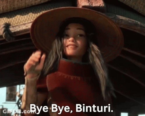 Cartoon Character Saying Bye Bye Binturi GIF