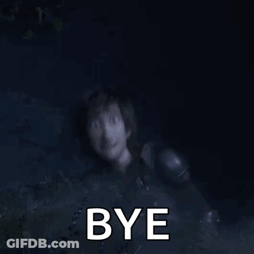 Cartoon Character Saying Bye In Dark Room GIF