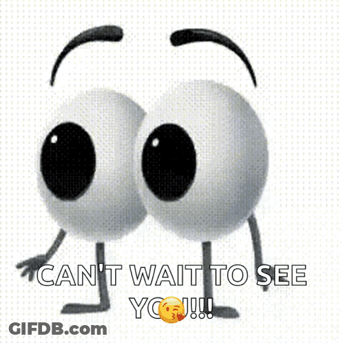Cartoon Character Saying Can't Wait To See You GIF