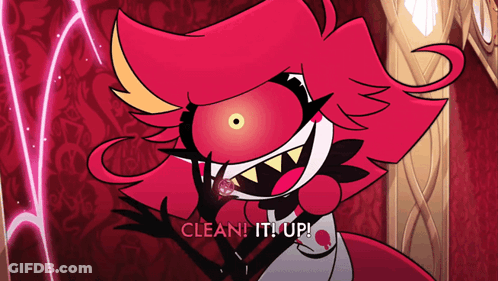 Cartoon Character Saying Clean It Up GIF