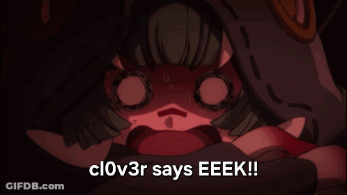 Cartoon Character Saying Clov3r Says Eeek GIF