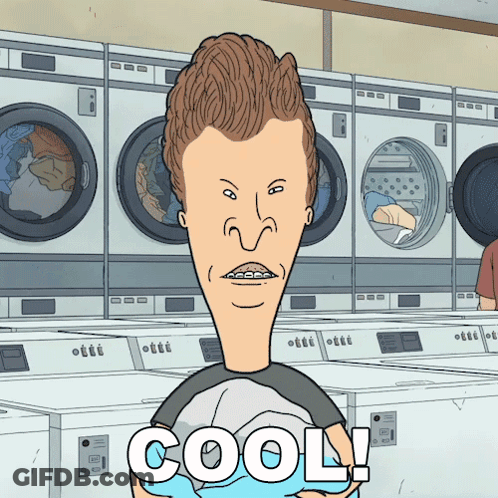 Cartoon Character Saying Cool In Laundry Room GIF