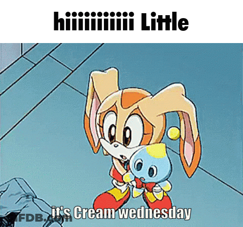 Cartoon Character Saying Cream Wednesday Holding Baby Chao GIF