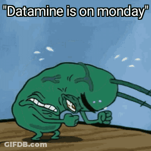 Cartoon Character Saying Datamine Is On Monday GIF