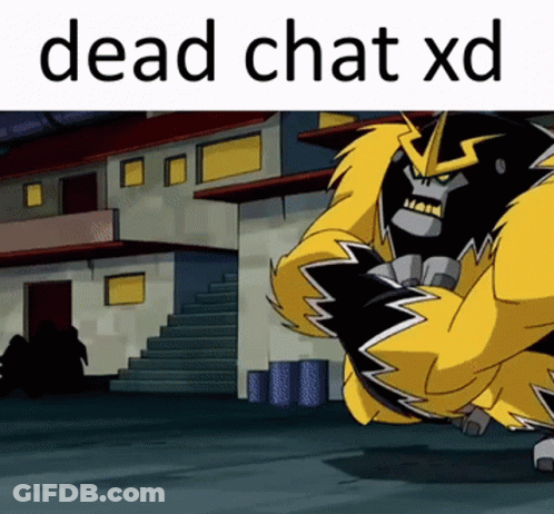 Cartoon Character Saying Dead Chat XD GIF