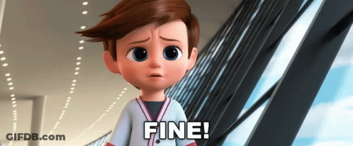 Cartoon Character Saying Fine GIF