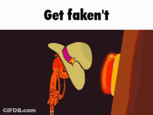 Cartoon Character Saying Get Faken GIF