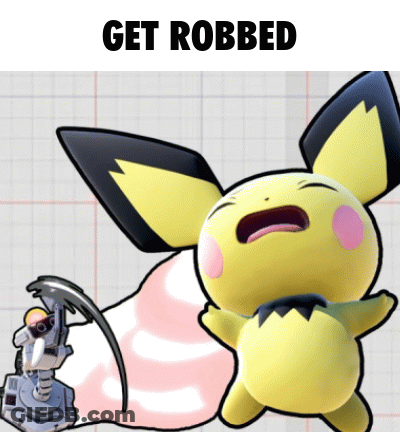 Cartoon Character Saying Get Robbed GIF