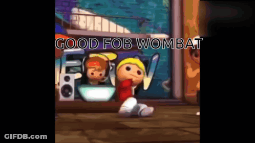 Cartoon Character Saying Good Fob Wombat GIF