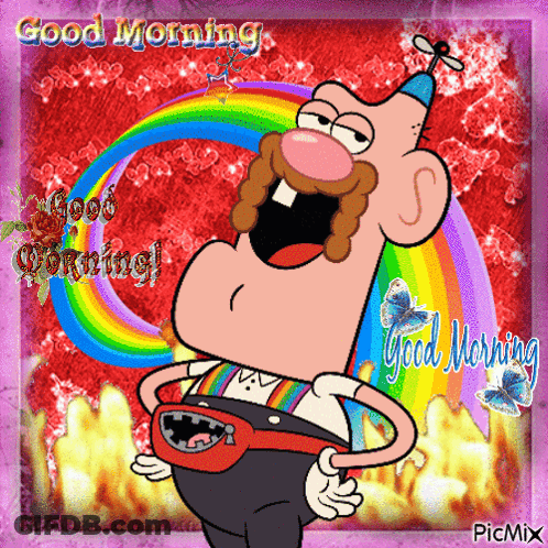 Cartoon Character Saying Good Morning GIF