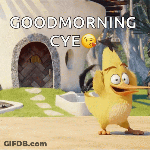 Cartoon Character Saying Good Morning Cye In Front Of White House GIF