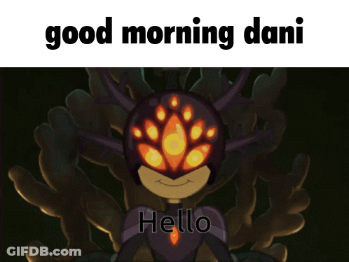 Cartoon Character Saying Good Morning Dani And Hello GIF
