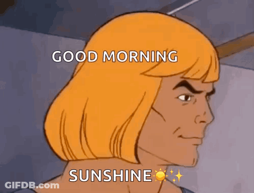 Cartoon Character Saying Good Morning Sunshine With Sun GIF