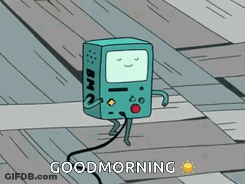 Cartoon Character Saying Good Morning With Smiley Face GIF