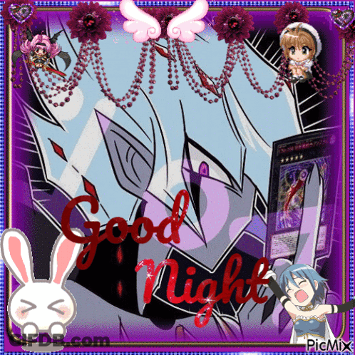 Cartoon Character Saying Good Night In Red GIF