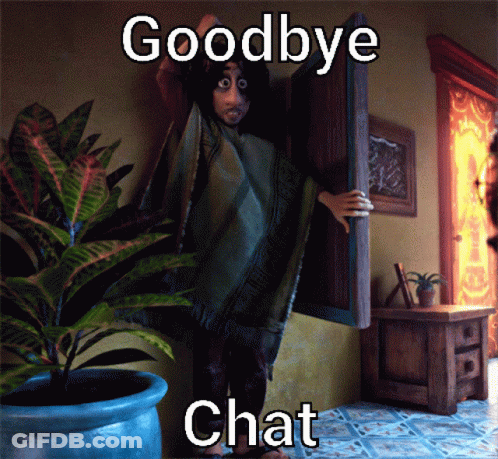 Cartoon Character Saying Goodbye Chat At Doorway GIF