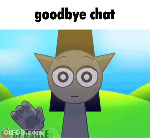 Cartoon Character Saying Goodbye Chat In Field GIF