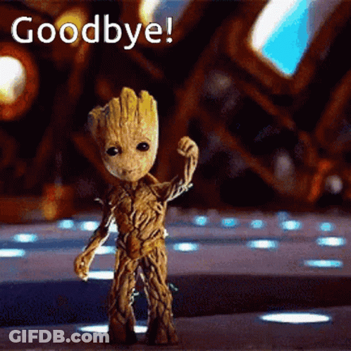 Cartoon Character Saying Goodbye While Waving GIF