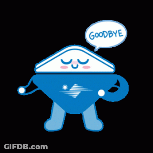Cartoon Character Saying Goodbye With Speech Bubble GIF