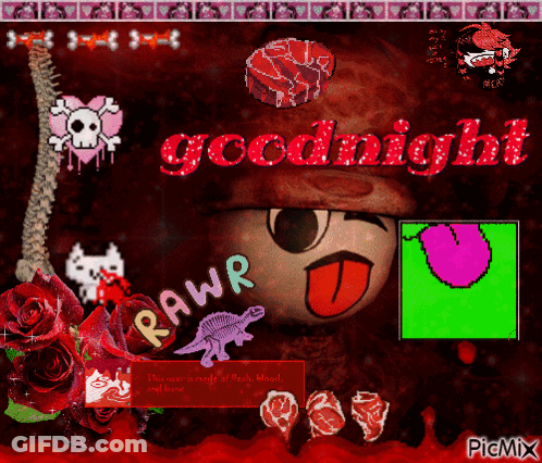 Cartoon Character Saying Goodnight Rawr GIF