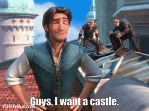 Cartoon Character Saying Guys I Want A Castle GIF