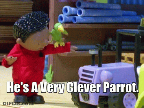 Cartoon Character Saying He's Avery Clever Parrot GIF