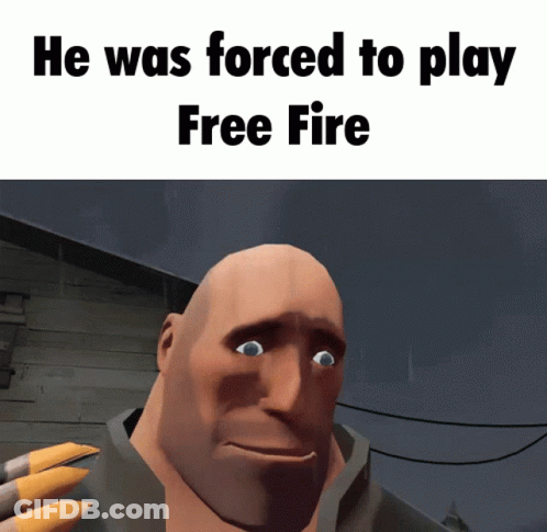Cartoon Character Saying He Was Forced To Play Free Fire GIF