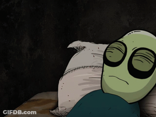 Cartoon Character Saying Hello In Front Of Wall GIF