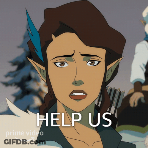 Cartoon Character Saying Help Us GIF