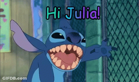 Cartoon Character Saying Hi Julia With Fence GIF