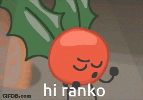 Cartoon Character Saying Hi Ranko Next To Leaf GIF