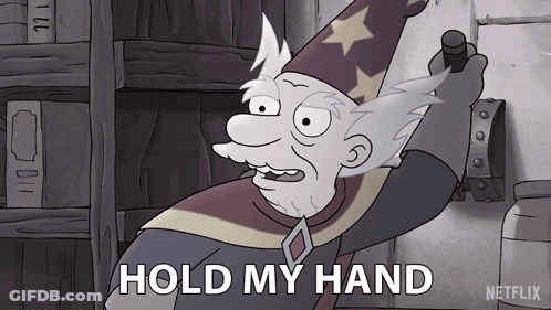 Cartoon Character Saying Hold My Hand Netflix Logo GIF