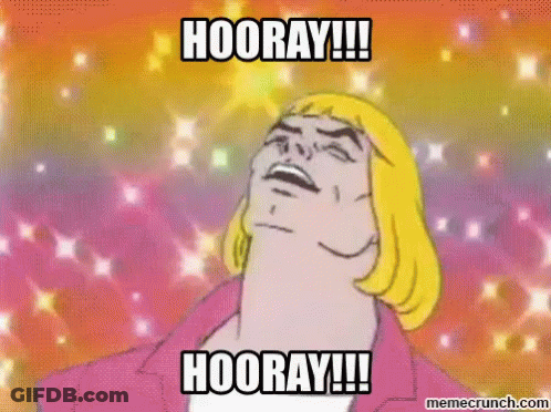 Cartoon Character Saying Hooray GIF