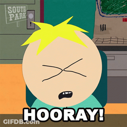 Cartoon Character Saying Hooray GIF