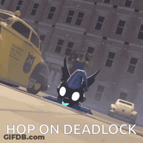 Cartoon Character Saying Hop On Deadlock GIF