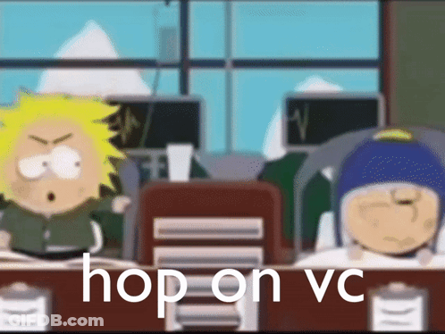 Cartoon Character Saying Hop On VC GIF