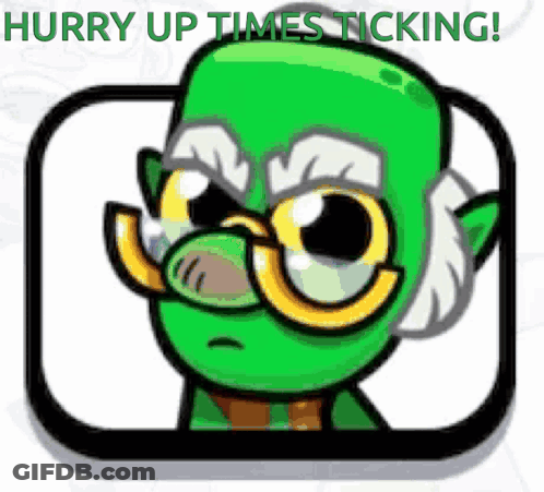 Cartoon Character Saying Hurry Up Times Ticking GIF