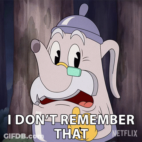 Cartoon Character Saying I Don't Remember That GIF