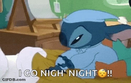 Cartoon Character Saying I Go Night Night GIF
