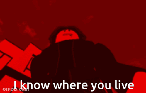 Cartoon Character Saying I Know Where You Live Red Sun GIF