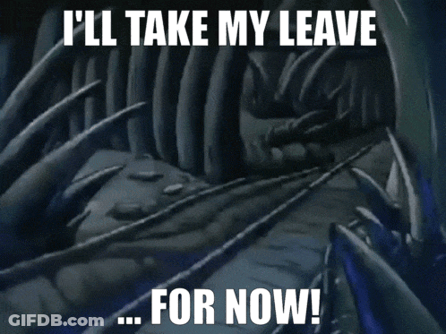 Cartoon Character Saying I'll Take My Leave GIF